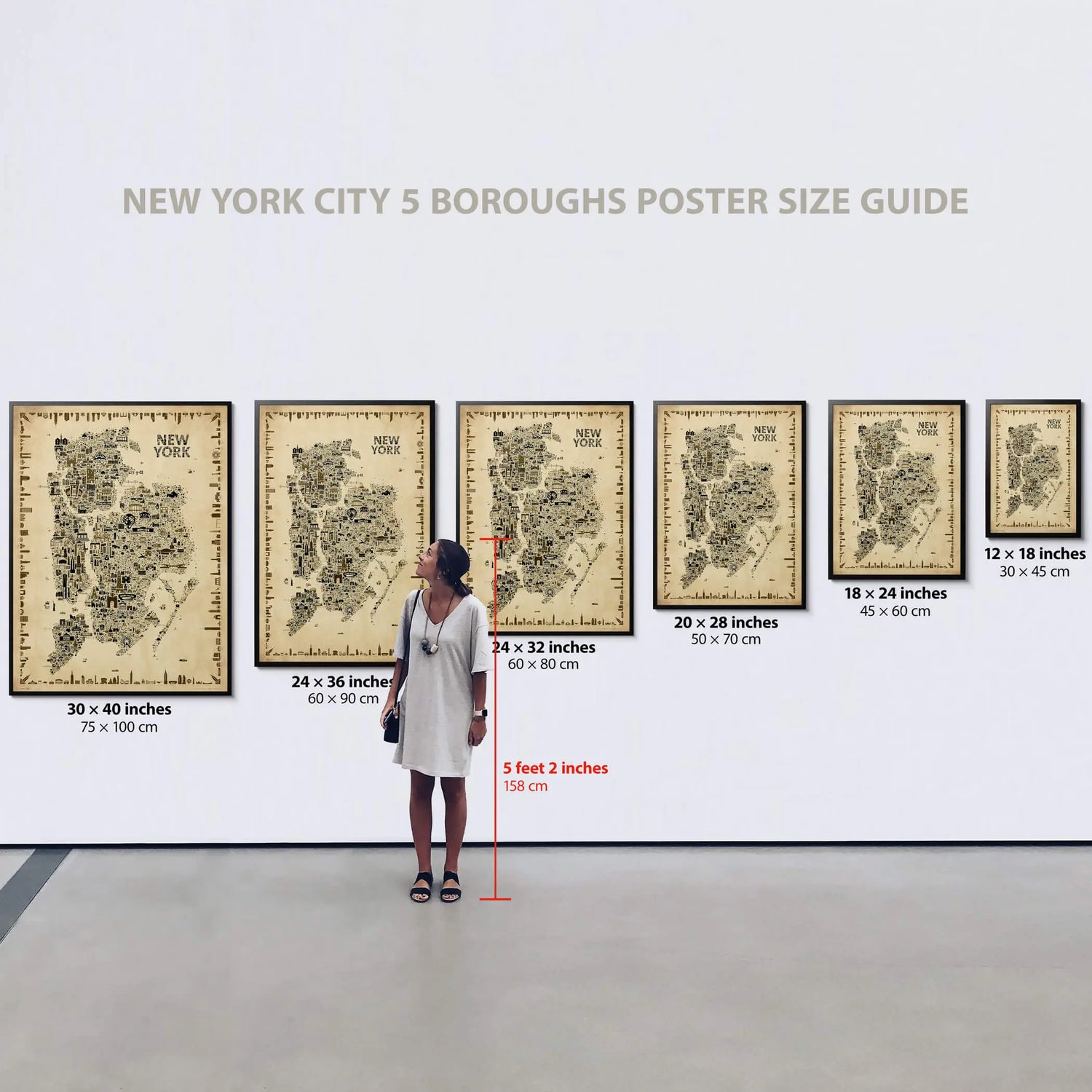 Iconic NYC All Boroughs: Antique Edition