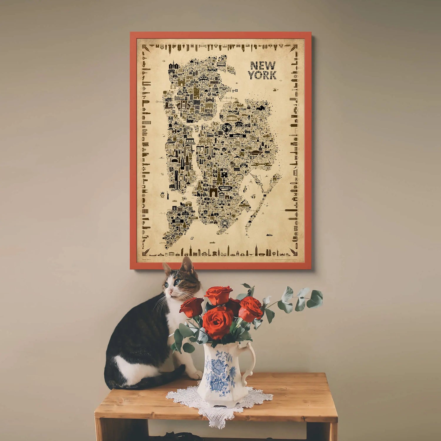 Iconic NYC All Boroughs: Antique Edition