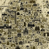 Iconic KOLKATA antique edition illustrated map poster showing hundreds of landmarks and neighborhoods in vintage sepia and black tones