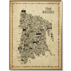 Map of The Bronx with text design on a beige background