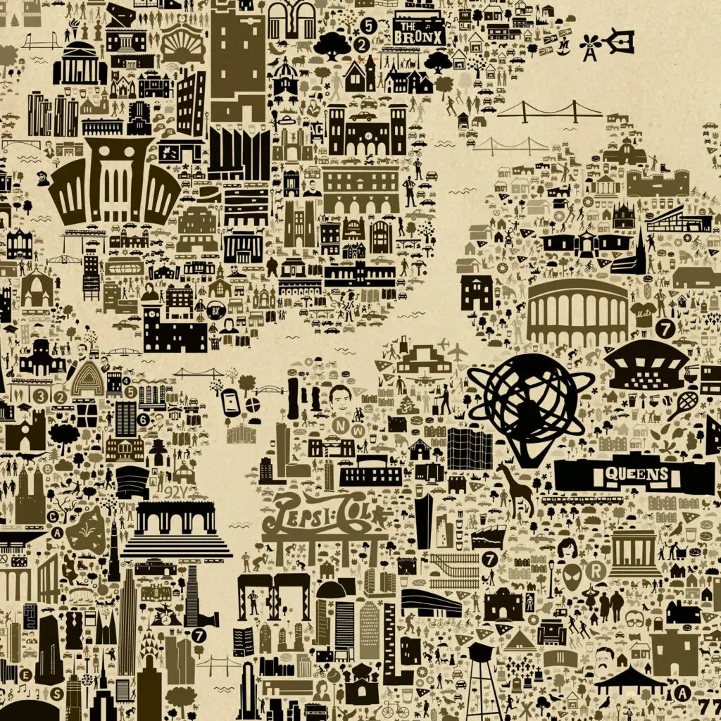 Iconic NYC All Boroughs: Antique Edition