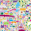 Close-up of colorful Mumbai city map art print highlighting Bandra Kurla Complex, Powai, and Film City — vibrant wall art design by Alfalfa New York.